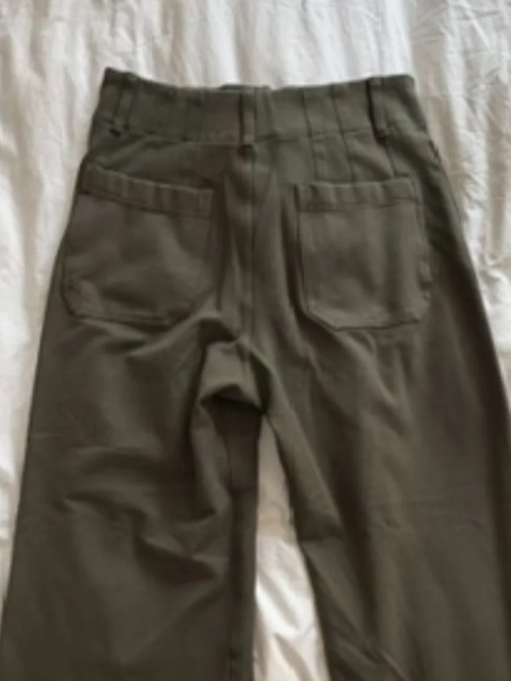 Anthropologie Maeve Colette Cropped Wide Leg Ponte Pants Size 28 Olive Green - Picture 4 of 5